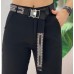 Black High-Waisted Pants with Belt