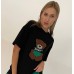 Black T-Shirts with Green Teddy Bear Design (Comfort Fit)