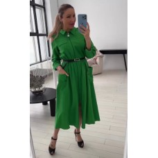 Green Dress with Black Belt